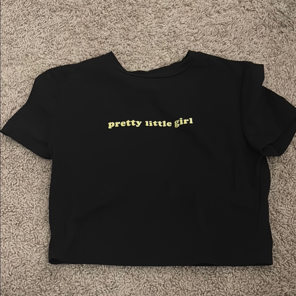 SHEIN Black Short Sleeve Tee Casual Crop Top